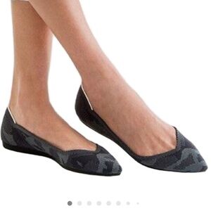 Rothy's Pointed Knit Flats in Gray Camo
